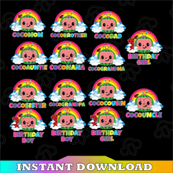 Cocomelon Birthday Rainbow Family PNG, Cocomelon Birthday Boy/Girl Number Png, Cocomelon Brithday Png, Cocomelon Family
