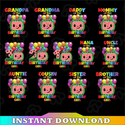 Cocomelon Birthday Girl PNG, Cocomelon Family Png, Cocomelon Party Family Matching Shirt, Cocomelon Bundle Png,