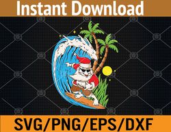 Christmas im July | Summer Santa Claus Beach Hawaii Surf Svg, Eps, Png, Dxf, Digital Download