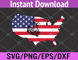 American Flag USA Map United States Of America 4th oSvg, Eps, Png, Dxf, Digital Downloadf July