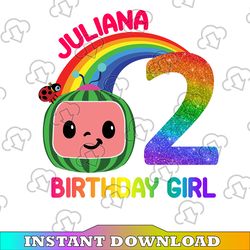 Cocomelon Personalized Name And Ages Birthday Girl PNG, Coco Melon png, Cocomelon png, Cocomelon Birthday png,