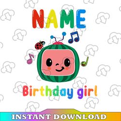 Cocomelon Personalized Name And Ages Birthday Girl SVG PNG, Cocomelon Brithday svg,Cocomelon Family Birthday svg,