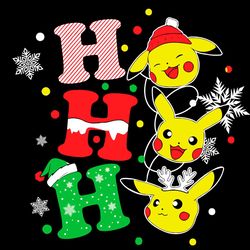 Pikachu Ho Ho Ho Christmas Svg, Pokemon Svg, Christmas Ho Ho Ho Svg