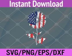 4th of July Daisy USA Flag july the fourth Svg, Eps, Png, Dxf, Digital Download