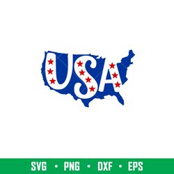 Usa Map, Usa Map Svg, 4th of July Svg, Patriotic Svg, Independence Day Svg, USA Svg,png,dxf,eps file