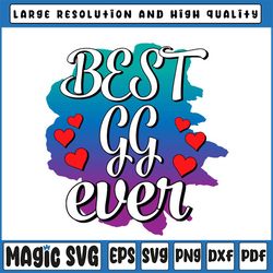 Best GG Ever Heart Png, Mother's Day Awesome Png, Mother's Day Gift Png, Family Png, Grandma Shirt Png