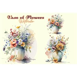 Vase of Flowers Watercolor
