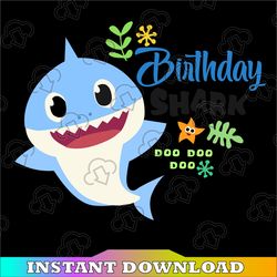 Birthday Shark Boy SVG, Cricut Cut files, Shark Family doo doo doo Vector EPS, Silhouette DXF, Design for tsvg