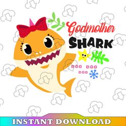 Godmother Shark  SVG, Cricut Cut files, Shark Family doo doo doo Vector EPS, Silhouette DXF, Design for tsvg , clothes,