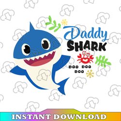 Daddy Shark SVG, Cricut Cut files, Shark Family doo doo doo Vector EPS, Silhouette DXF, Design for tsvg , clothes,