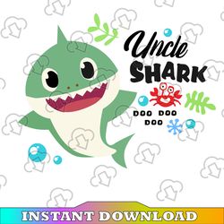 Uncle Shark SVG, Cricut Cut files, Shark Family doo doo doo Vector EPS, Silhouette DXF, Design for tsvg , clothes,