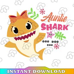 Auntie Shark SVG, Cricut Cut files, Shark Family doo doo doo Vector EPS, Silhouette DXF, Design for tsvg , clothes,