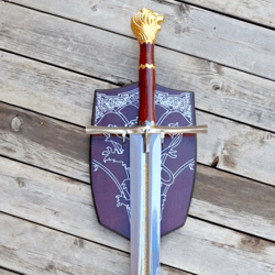 Bring Home the Magic of Chronicles of Narnia with the Prince Sword Replica in Gold Color and Wall Plaque