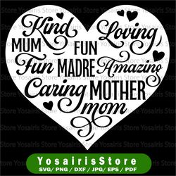 "Love SVG, Word Art SVG, Heart SVG, Mother's Day Gift, Gift for Mom, Instant Download, Cricut Svg, Silhouette Svg,