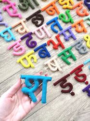 Indian Hindi alphabet for kids, learning Hindi alphabet for kids handmade. 55 letters Indian Hindi alphabet