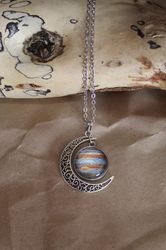 Women cabochon necklace -  Mercury pendant - Amulet for gemini and virgo- a good luck talisman