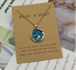 Women Choker necklace -  Moon-shaped pendant - talisman for wish fulfillment - gift for her
