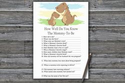 Dinosaur How well do you know baby shower game card,Dinosaur themed Baby shower games,Fun Baby Shower Activity--369