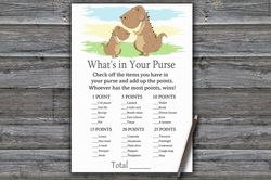 Dinosaur What's in your purse game,Dinosaur themed Baby shower games,Fun Baby Shower Activity,Instant Download-369