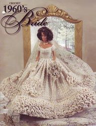 crochet pattern pdf- fashion doll barbie- vintage 1960's barbie wedding gown crochet pattern -doll dress pattern