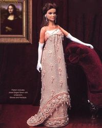 crochet pattern PDF-Fashion doll Barbie- Vintage Jeweled Barbie Gown Crochet Pattern -vintage pattern-Doll dress pattern