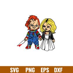 Chucky and Tiffany, Chucky and Tiffany Svg, Halloween Svg, Spooky Season Svg, Trick or Treat Svg, PNG, dxf, eps file