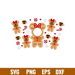 Gingerbread girl, Gingerbread Minnie Mouse Full Wrap Svg, Starbucks Svg, Coffee Ring Svg, Cold Cup Svg,eps,dxf,png file