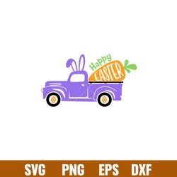 Happy Easter Truck with Carrot, Happy Easter Truck with Carrot Svg, Happy Easter Svg, Easter egg Svg, Spring Svg,png,dxf