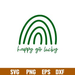 Happy Go Lucky, Happy Go Lucky Svg, St. Patricks Day Svg, Lucky Svg, Irish Svg, Clover Svg, png,dxf,eps file