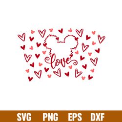 Love Ears Full Wrap,Love Mickey Mouse Full Wrap Svg, Starbucks Svg, Coffee Ring Svg, Cold Cup Svg, png, dxf, eps file