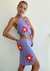 Crochet Dress Summer Beach Dress Knit Sexy Festival Dress Crochet Drop Top