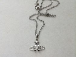 Nana Osaki anime necklace Silver saturn necklace Saturn orbit necklace Planet necklace Gift for her