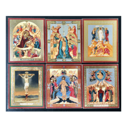 6 Most Meaningful Events in Jesus Christ Life and Where They Took Place  | 6 small Christian icons SET