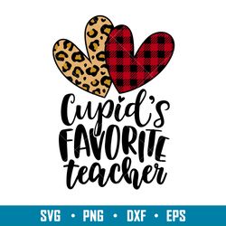 Cupids Favorite Teacher, Cupids Favorite Teacher SVG, Retro Heart SVG, Checkered SVG, Teacher Valentines Day SVG, png, d