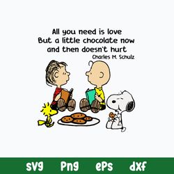 All You Need Is Love But A Little Chocolate Now And Then Does_t Hurt Svg, Snoopy Svg, Png Dxf Eps File