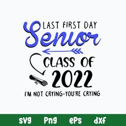 Last First Day Senior Class Of 2022 I_m Not Crying You_re Crying Svg, Png Dxf Eps File