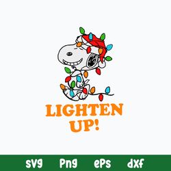 Lighten Up Svg, Snoopy Claus Hat Svg, Christmas Svg, Png Dxf Eps File