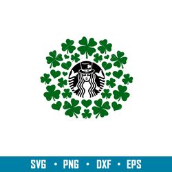 Shamrock Wrap, Shamrock Starbucks Wrap Svg, St. Patricks Day Svg, Lucky Svg, Irish Svg, Clover Svg, png,dxf,eps file