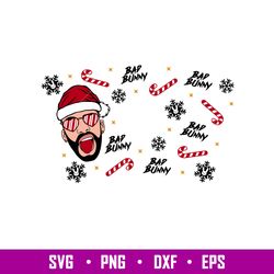 Bad Bunny Christmas Full Wrap, Bad Bunny Christmas Full Wrap Svg, Starbucks Svg, Coffee Ring Svg, Cold Cup Svg, png, dxf