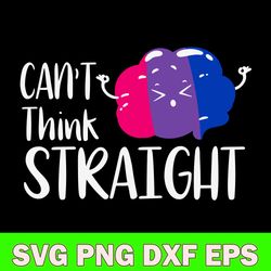 Bisexual Flag Cant Think Straight Svg, LGBT Pride Svg, Png Dxf Eps File