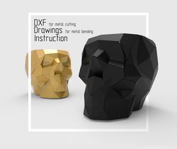 Welding Project Plans Drawings Skull Planter (DXF, PDF)