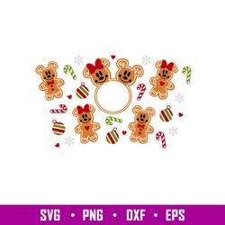 Gingerbread Ears Full Wrap, Christmas Gingerbread Mickey _ Minnie Full Wrap Svg, Starbucks Svg, Coffee Ring Svg, Cold Cu
