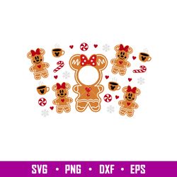 Gingerbread girl, Gingerbread Minnie Mouse Full Wrap Svg, Starbucks Svg, Coffee Ring Svg, Cold Cup Svg,eps,dxf,png file