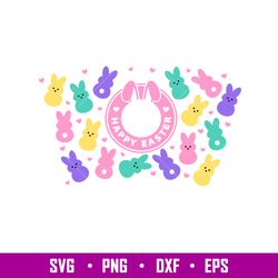 Happy Easter Full Wrap, Happy Easter Full Wrap Svg, Starbucks Svg, Coffee Ring Svg, Cold Cup Svg, png, dxf, eps file