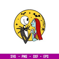 Jack And Sally Skellington, Jack And Sally Skellington Svg, Halloween Svg, Spooky Season Svg, Trick or Treat Svg, png, d