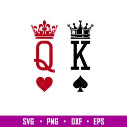 King Queen, King Queen Svg, Valentines Day Svg, Couple Matching Svg, Love Svg, png, dxf, eps file