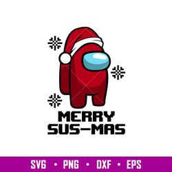 Merry Sus Mas, Merry Sus-Mas Svg, Among Imposter Svg, Merry Christmas Svg, png,eps,dxf file