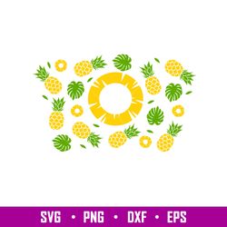 Pineapple Summer Full Wrap, Pineapple Summer Full Wrap Svg, Starbucks Svg, Coffee Ring Svg, Cold Cup Svg, png,dxf,eps fi