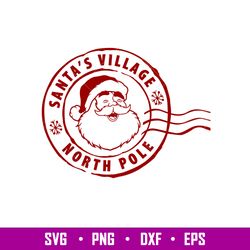 Satnas Village North Pole Rubber Stamp, Santas Village North Pole Rubber Stamp Svg, Merry Christmas Svg, Santa Claus Svg