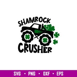 Shamrock Crusher Truck, Shamrock Crusher Truck Svg, St. Patricks Day Svg, Lucky Svg, Irish Svg, Clover Svg,png,dxf,eps f